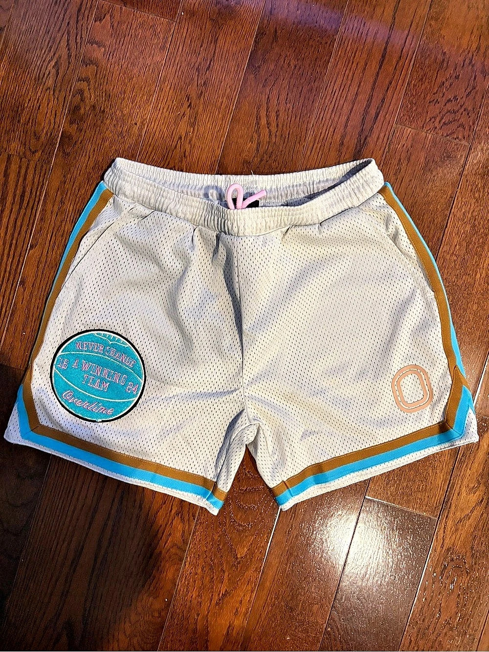 Overtime Never Change a Winning Team Mesh Shorts Gray & Blue Small